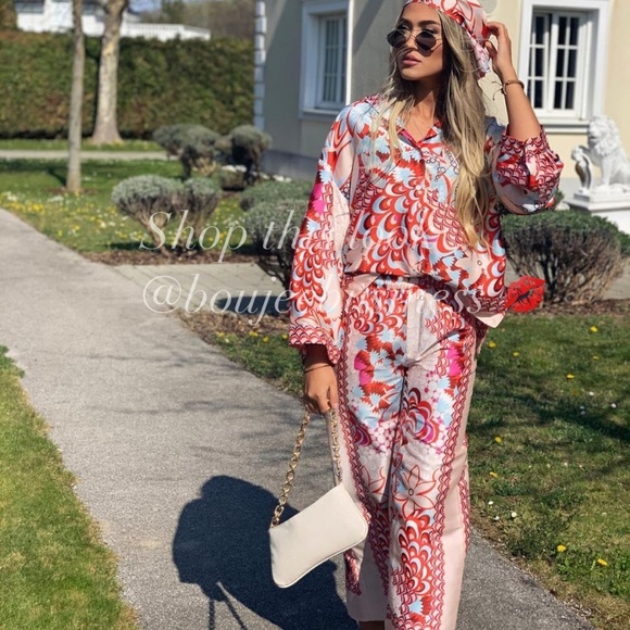 ZARA BNWT Flowy Printed Shirt and Scarf + Pants 3pc Coord Set - Picture 4 of 7